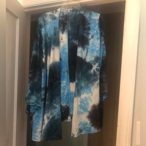 NWOT White Birch Blue Tie-Dye Cardigan